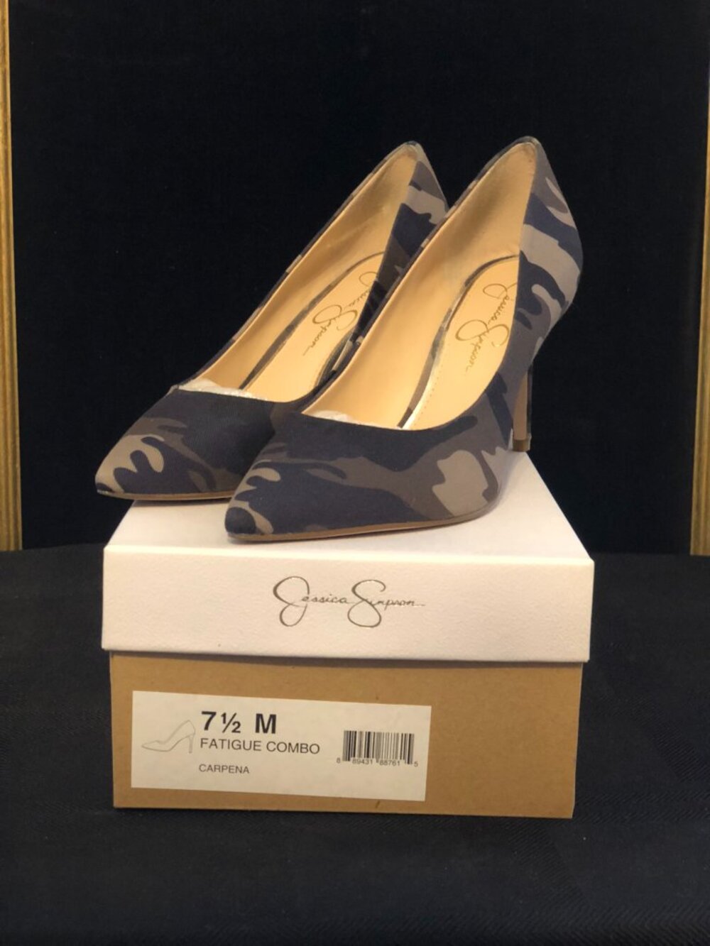 Jessica Simpson Carpena Camo Pump Heels Women Size 7.5 M Fatigue Camouflage